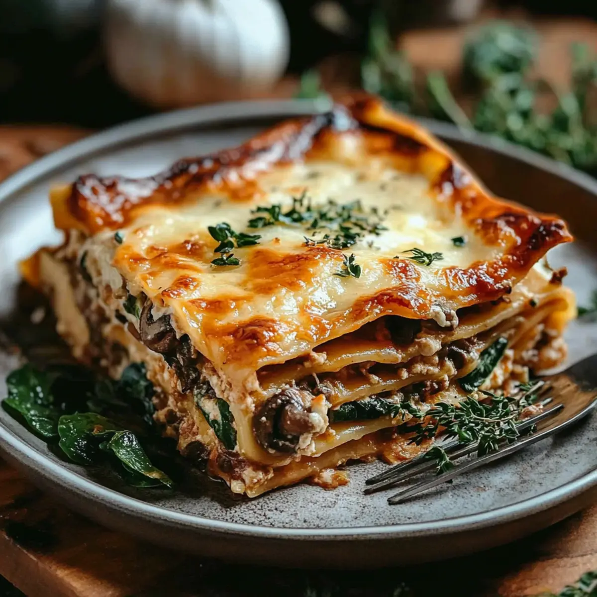 Mushroom And Spinach Lasagna