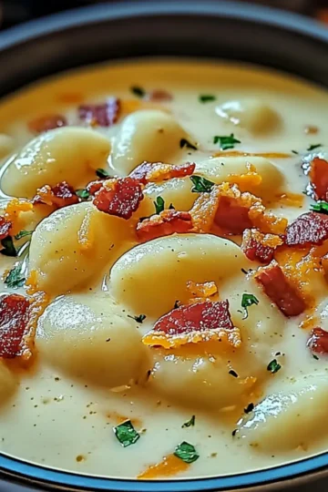Bacon Cheddar Gnocchi Soup