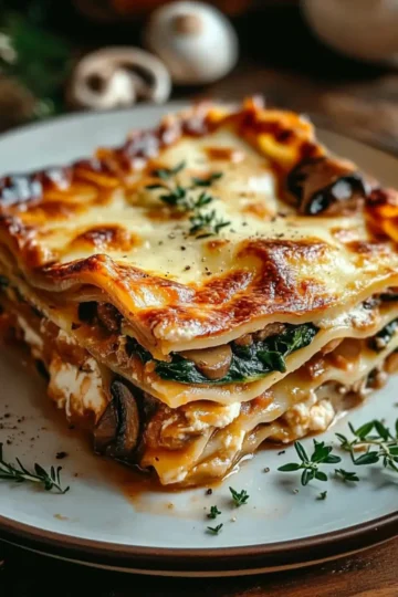 Mushroom And Spinach Lasagna