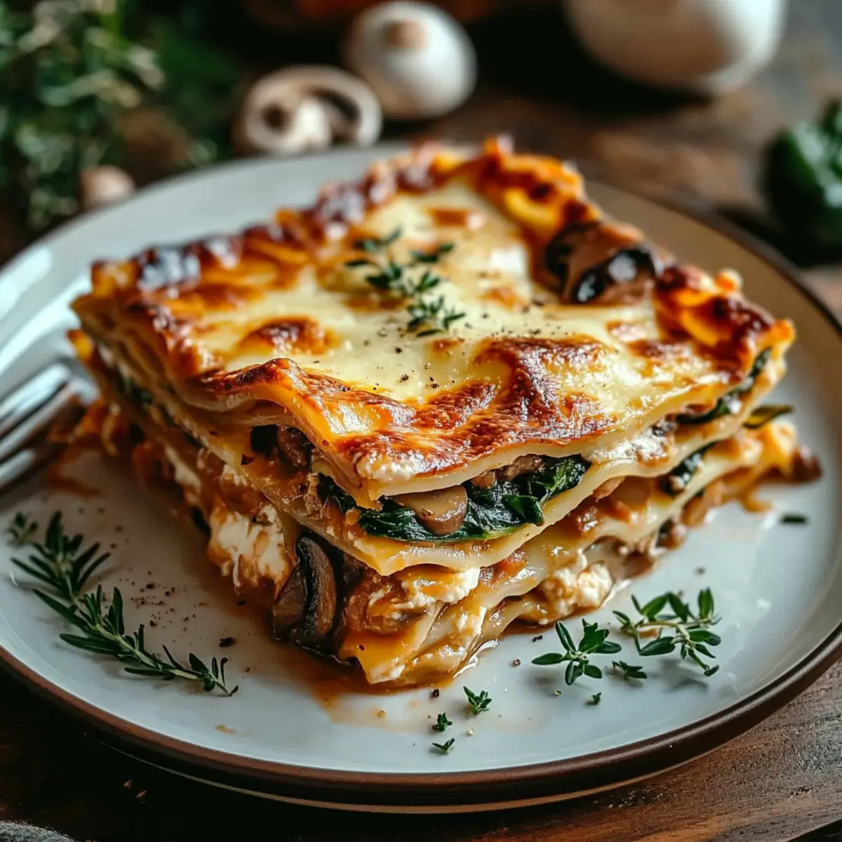 Mushroom And Spinach Lasagna