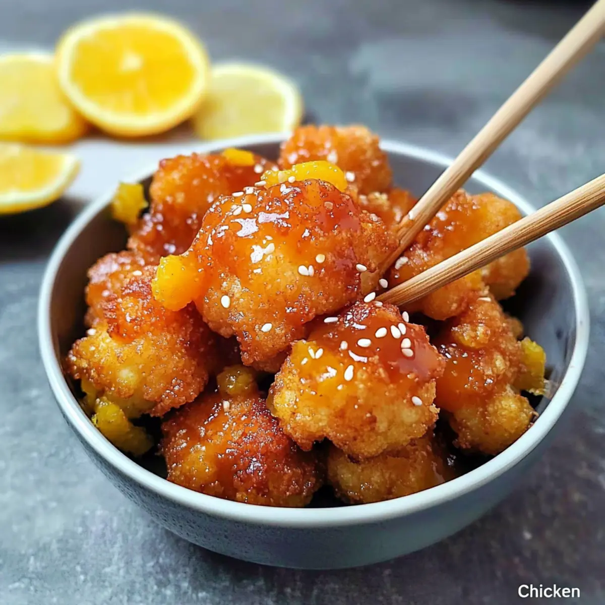 Glazed Orange Cauliflower “Chicken”