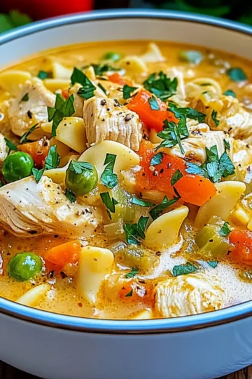 Creamy Parmesan Cajun Chicken Pasta Soup