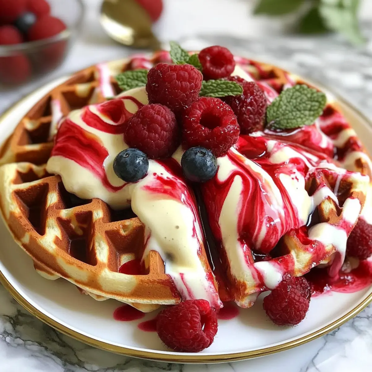 Red Velvet Marble Waffles