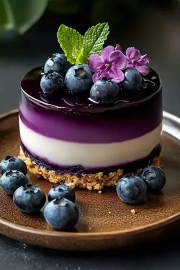 Blueberry Mirror Glaze Cheesecake