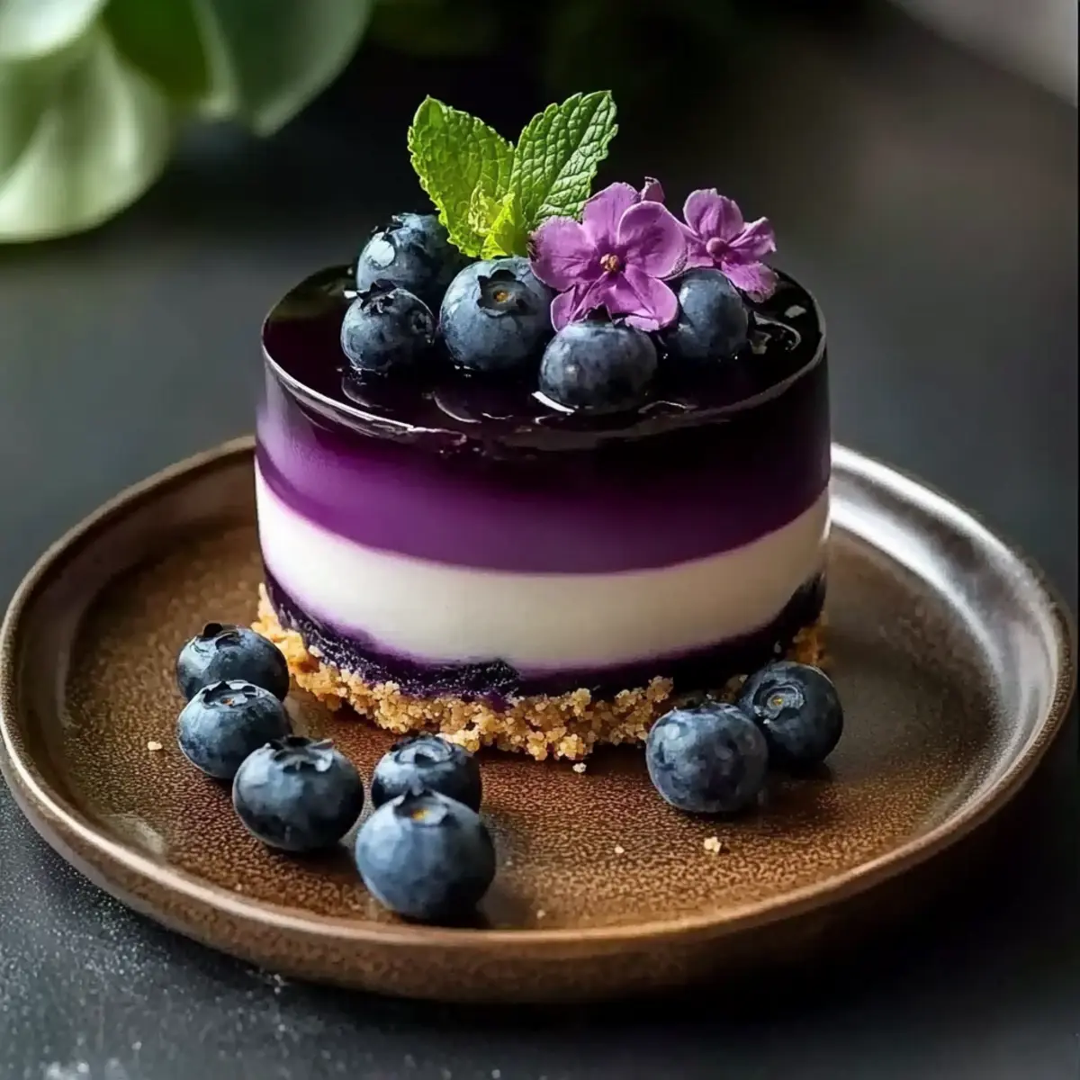 Blueberry Mirror Glaze Cheesecake
