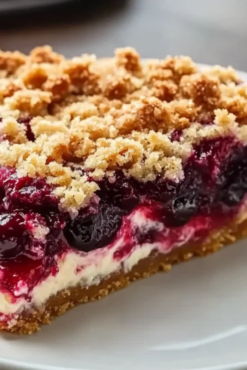 Cranberry Cream Cheese Crumb Pie