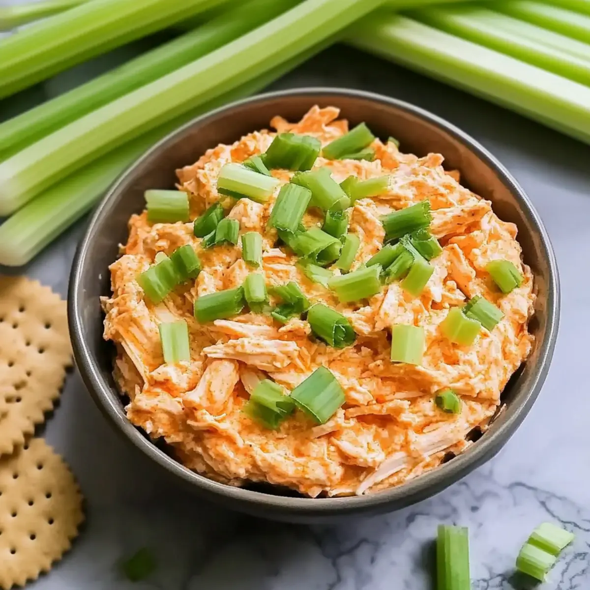 High Protein Buffalo Chicken Dip
