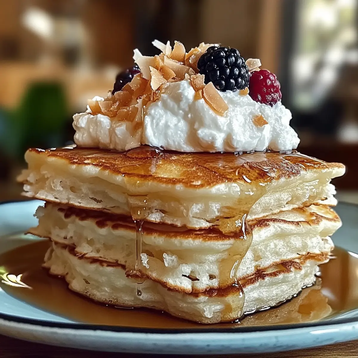 Sweet Coconut Cream Pancakes