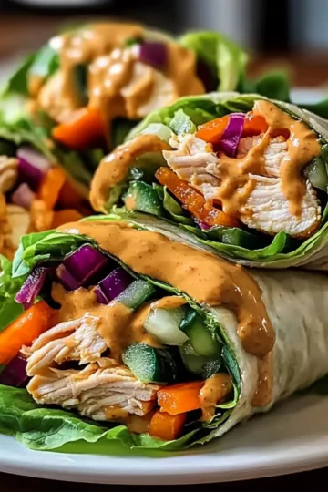 Thai Peanut Chicken Wraps