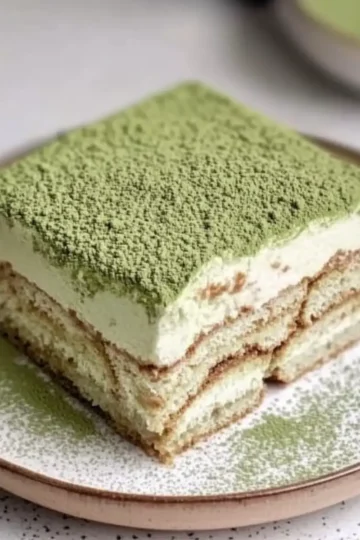 Eggless Matcha Tiramisu