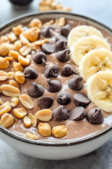 Thick and Creamy Snickers Smoothie Bowl