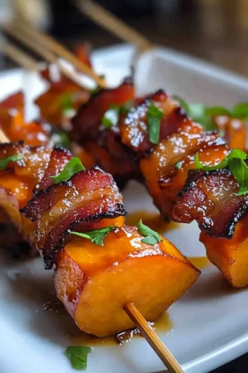 Sweet Potato and Bacon Skewers