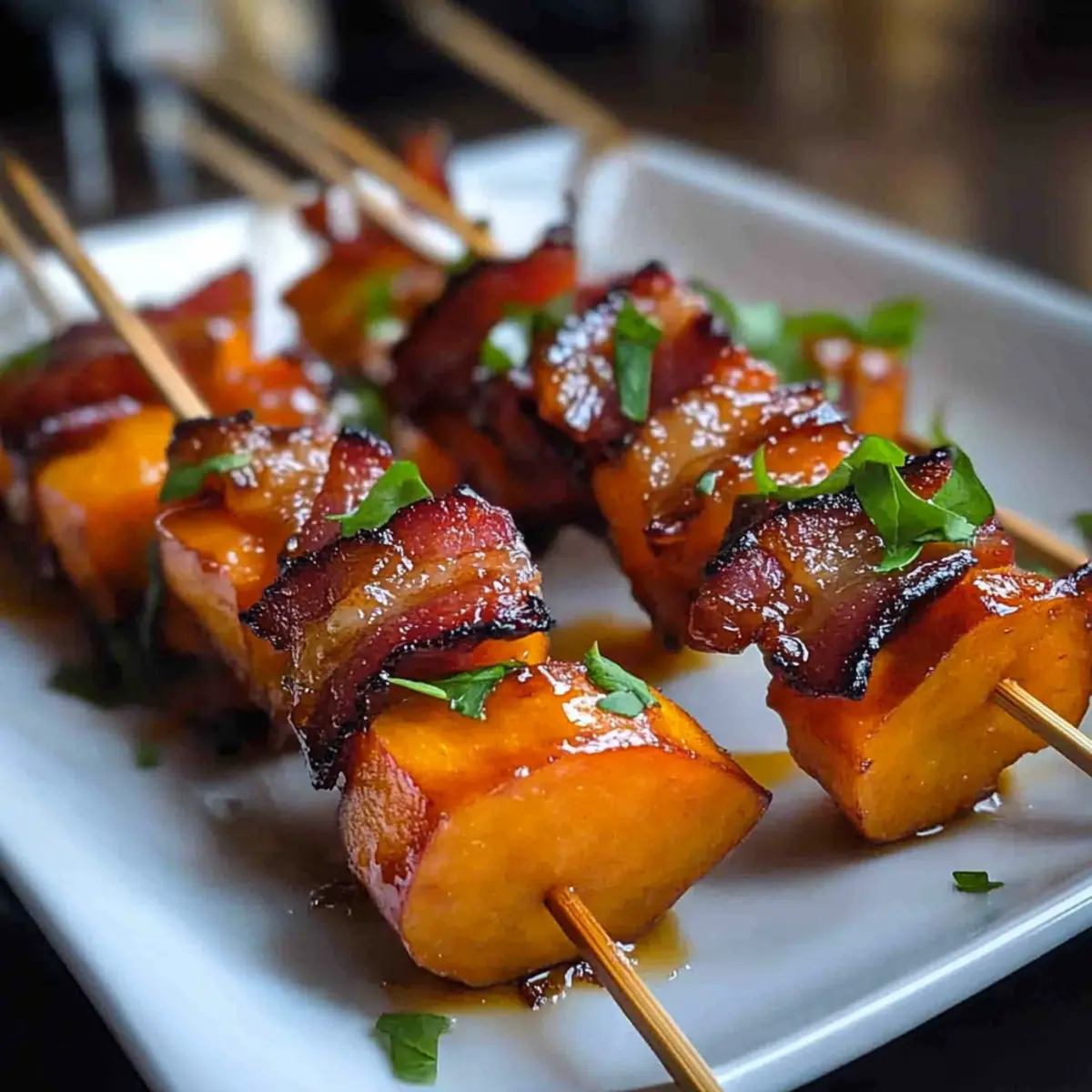 Sweet Potato and Bacon Skewers