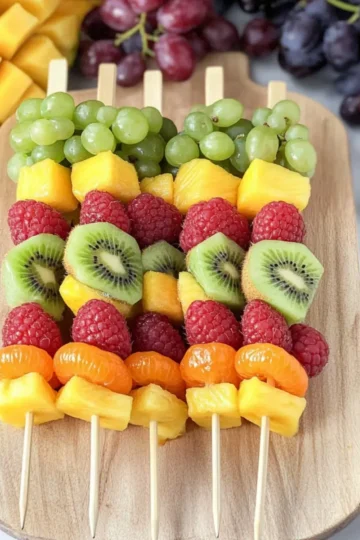 Easy Rainbow Fruit Skewers