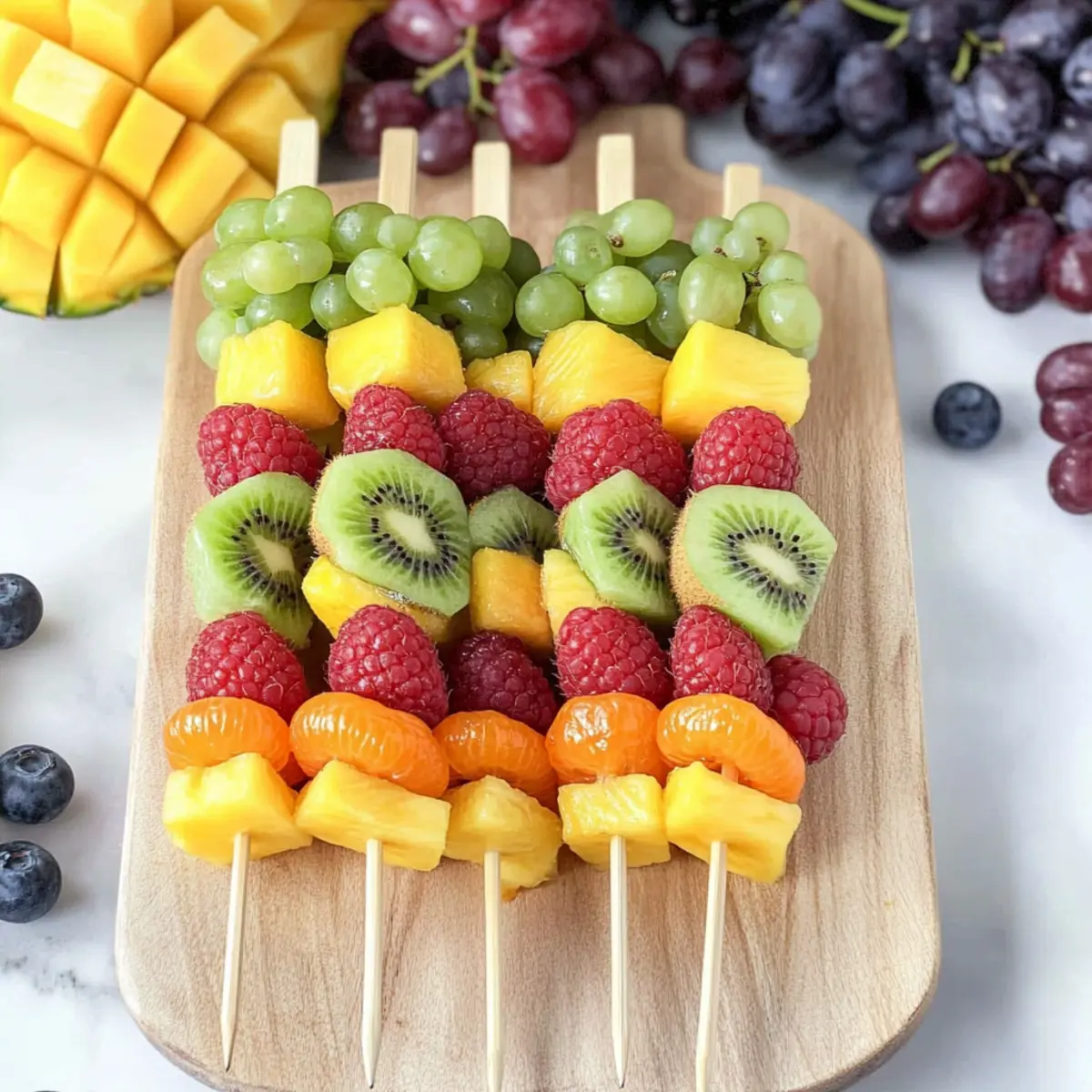 Easy Rainbow Fruit Skewers