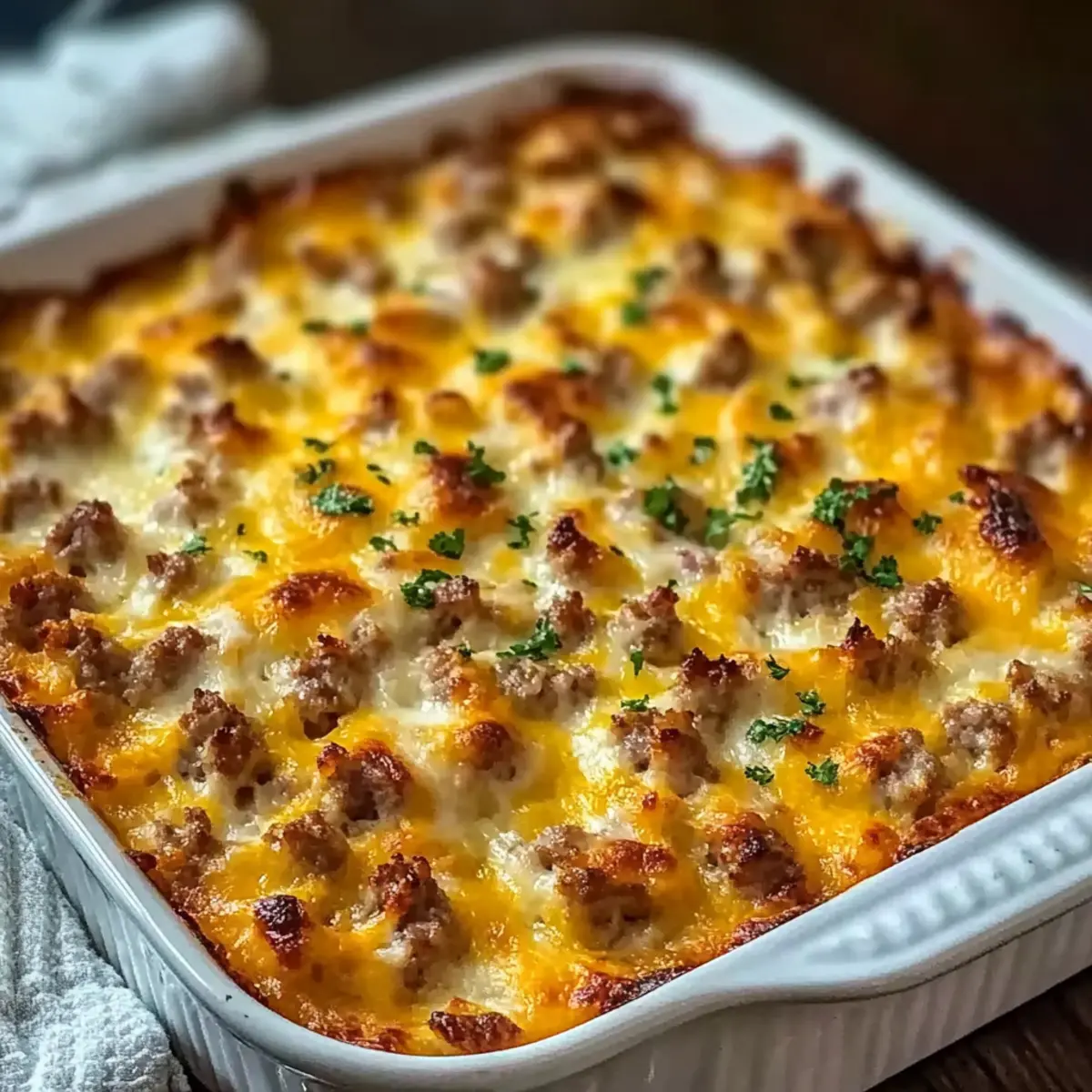Sausage Hash Brown Breakfast Casserole