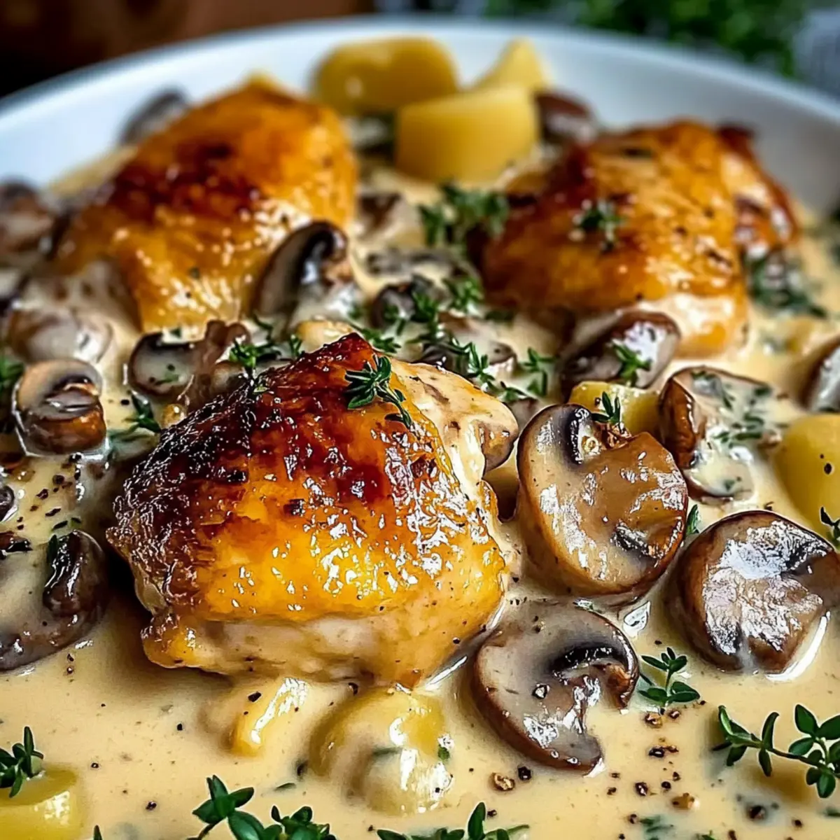 Savory Chicken and Creamy Asiago Mushroom Bliss 5 Savory Chicken