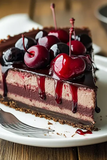 Dark Chocolate Cherry Cheesecake