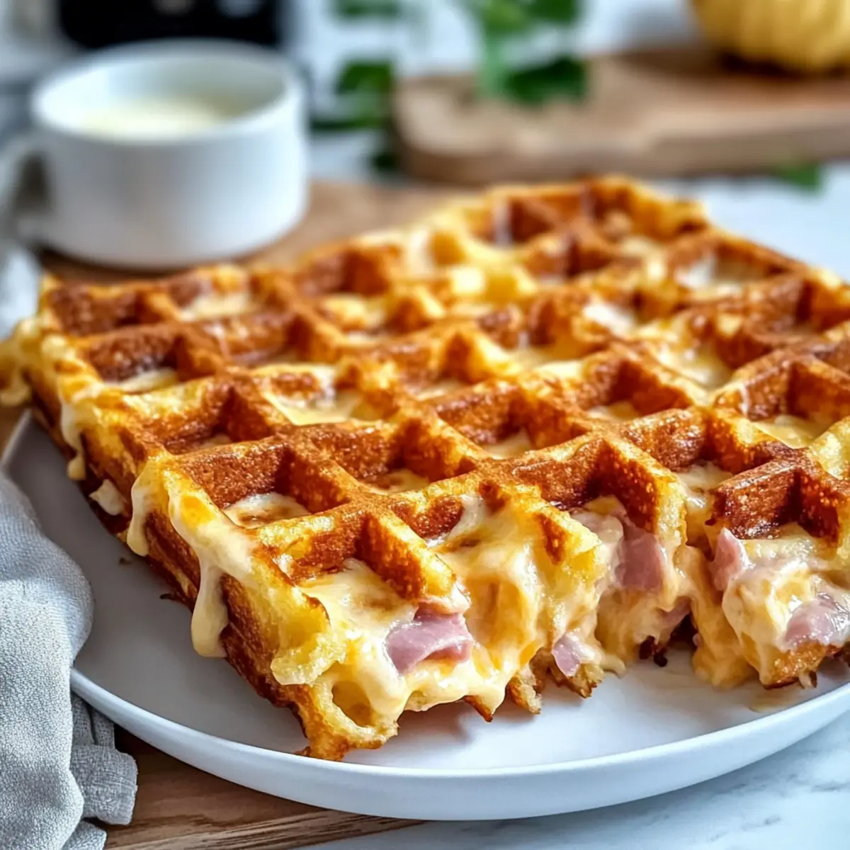 Ham and Cheese Chaffles