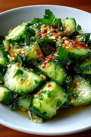 Delicious Garlic Cucumber Salad
