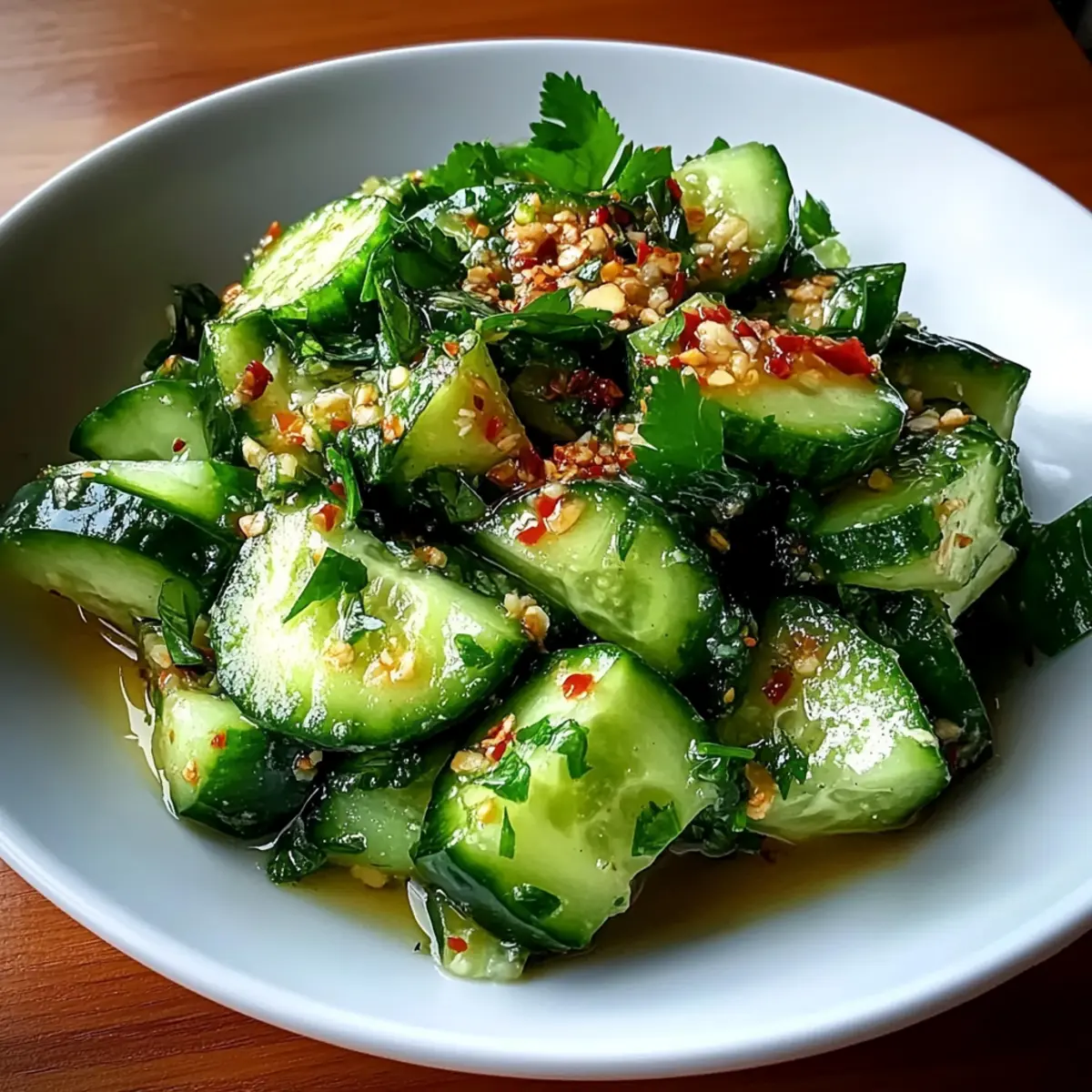 Delicious Garlic Cucumber Salad