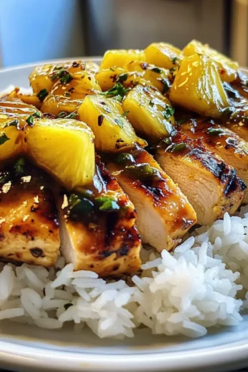 Grilled Pineapple Chicken and Rice