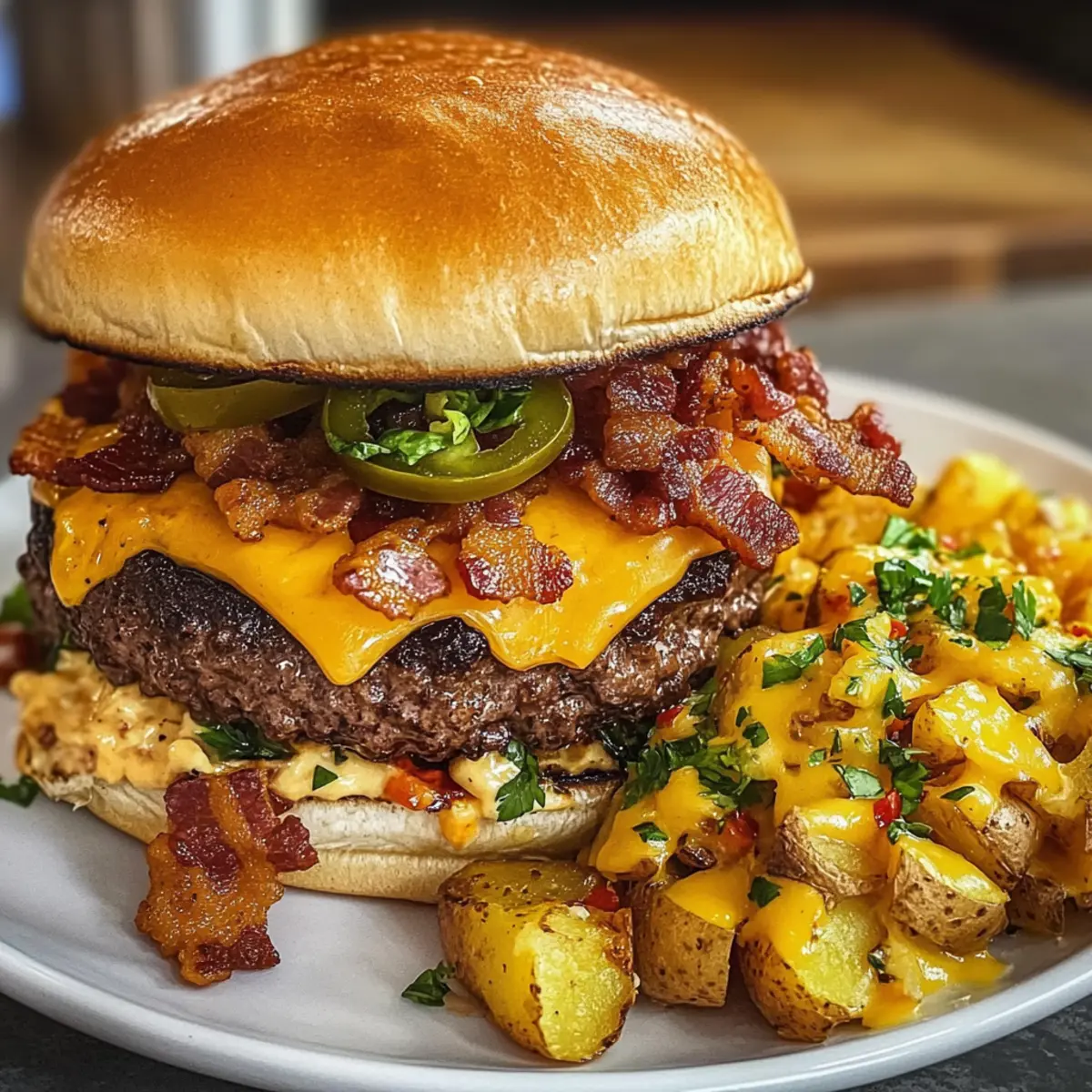 Double Cheeseburger Crispy Potatoes