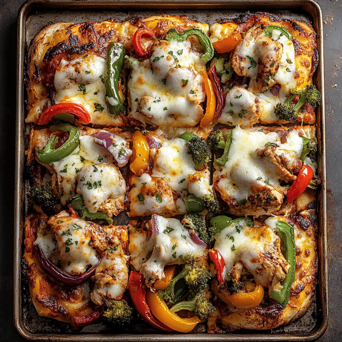 Chicken & Veggie Sheet Pan Pizza