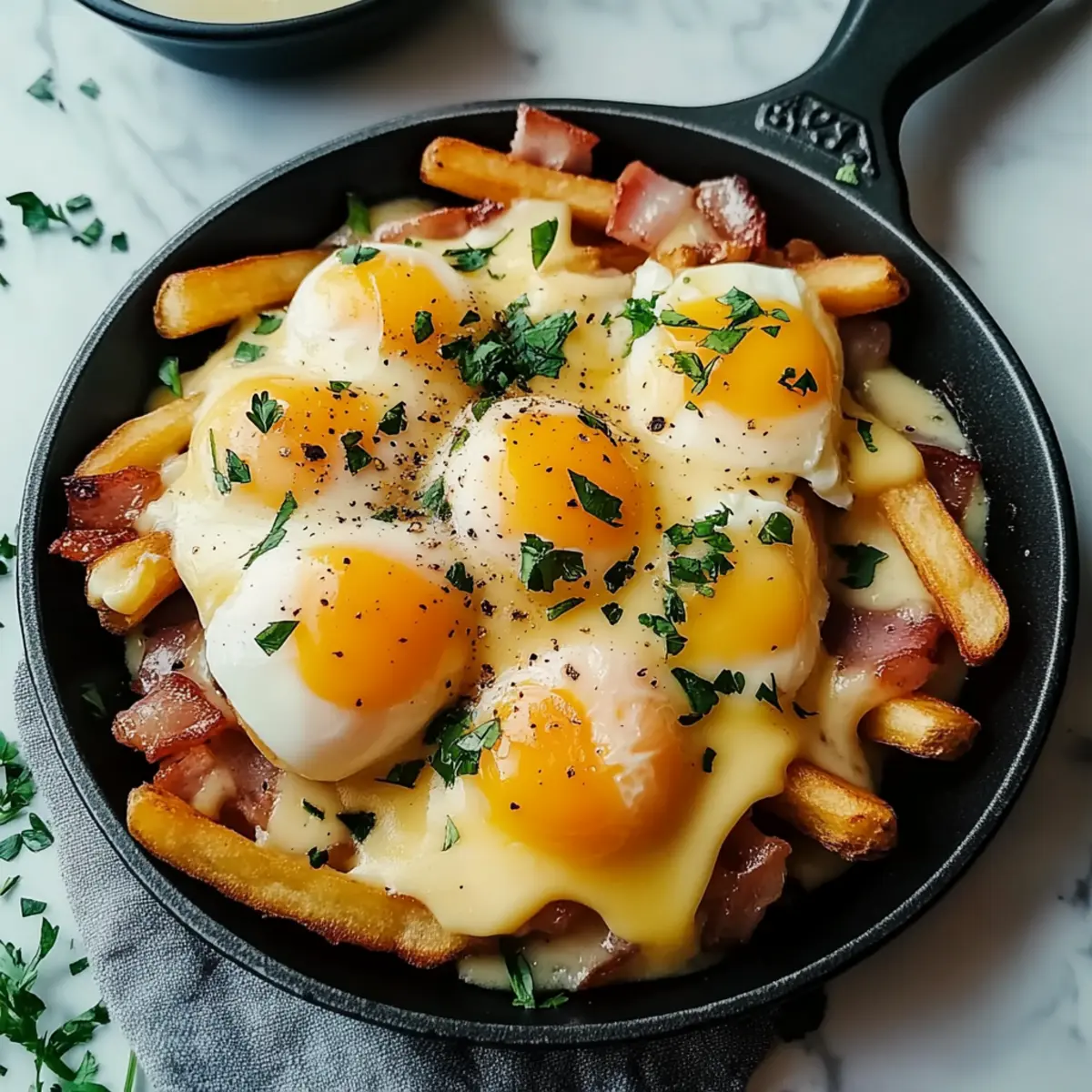 Breakfast Poutine with Hollandaise Sauce