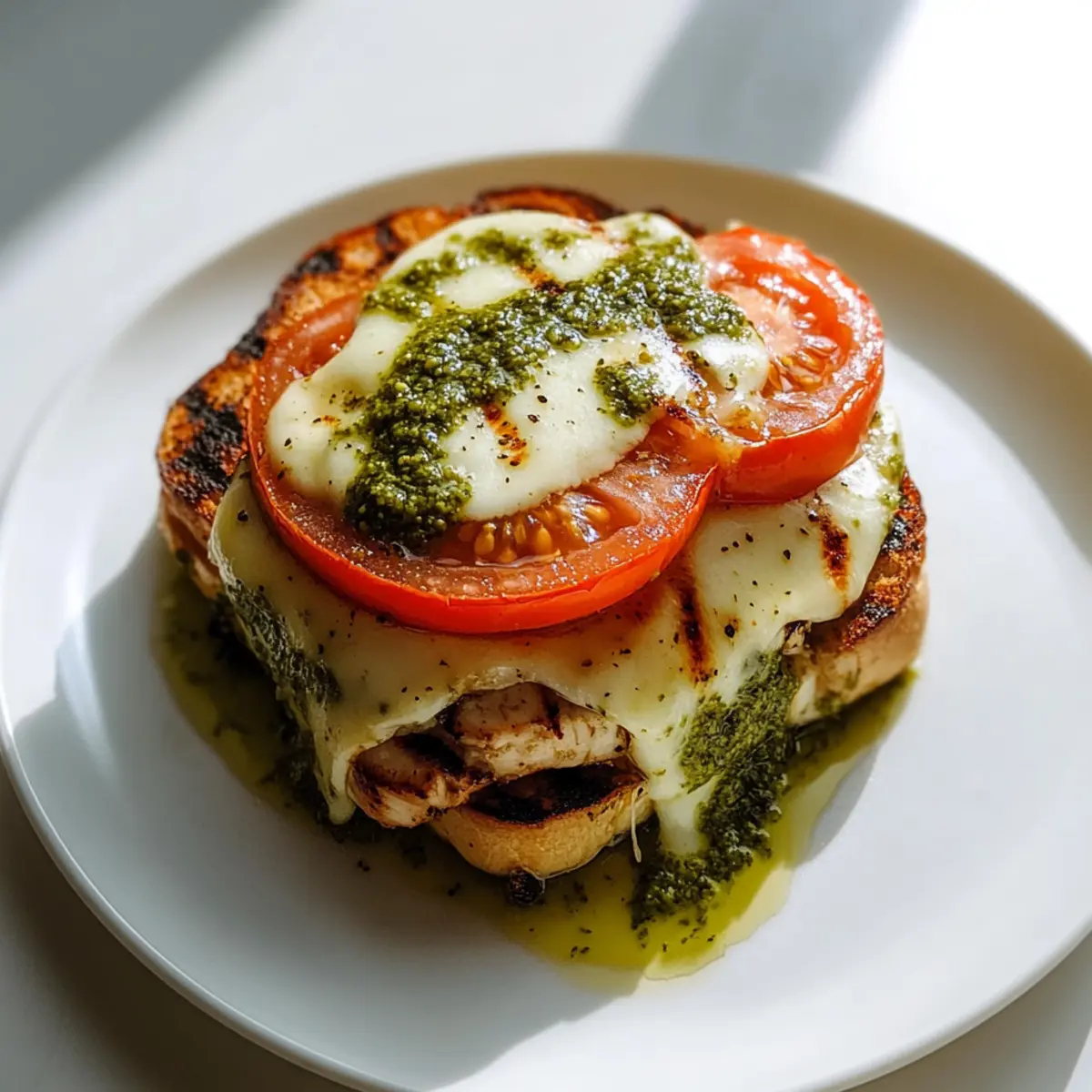 Savory Chicken Pesto Caprese Melt for Ultimate Comfort Food 5 Chicken Pesto Caprese Melt