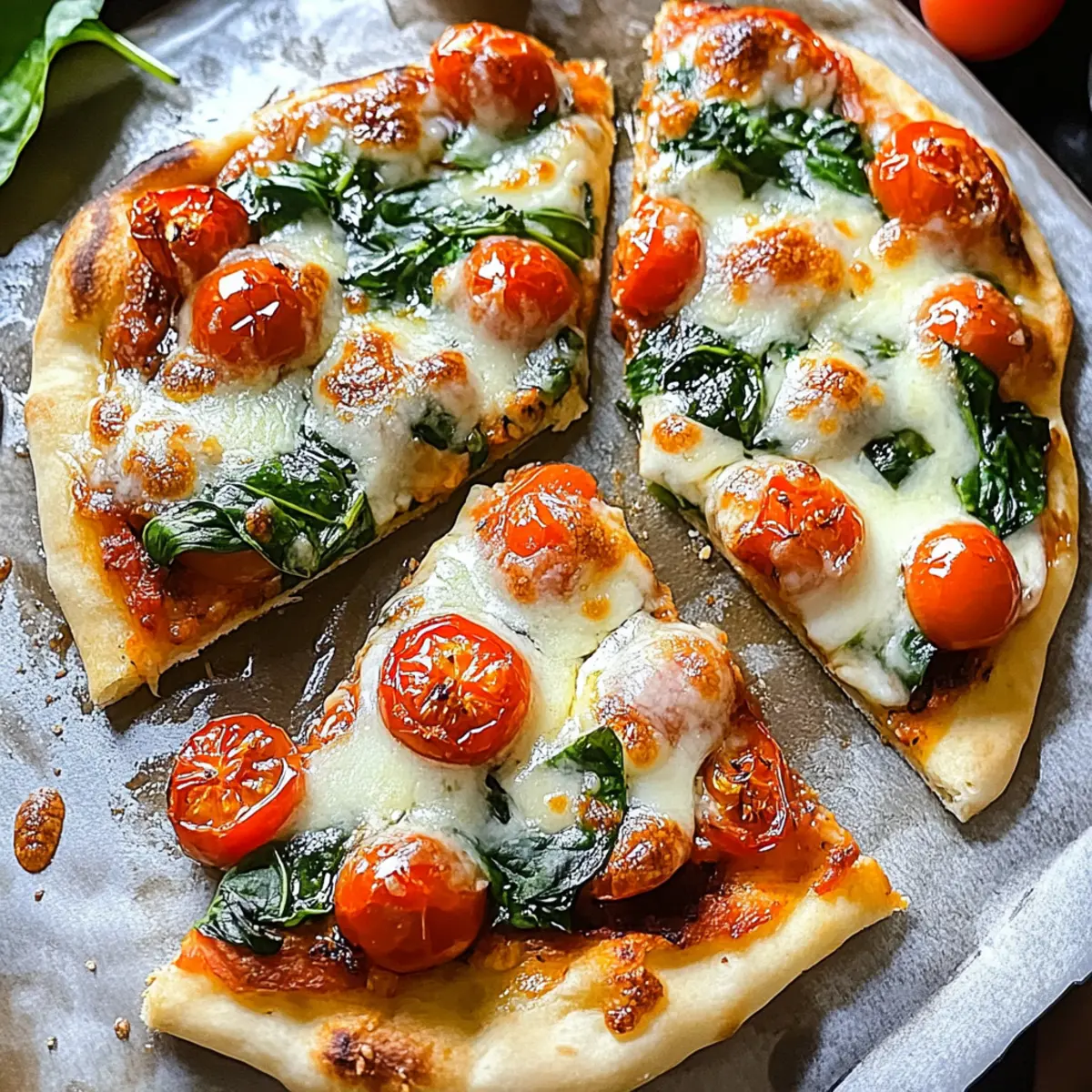 Tomato and Spinach Flatbread Delight