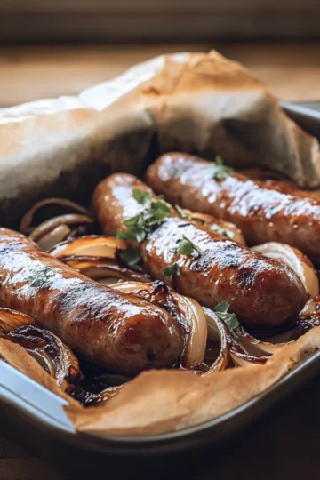 Baked Sausage & Onion Tray