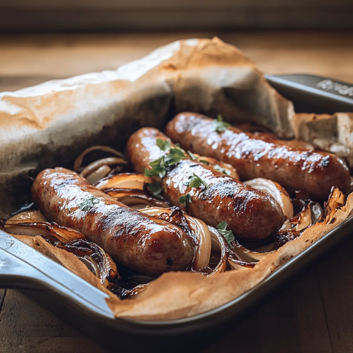 Baked Sausage & Onion Tray