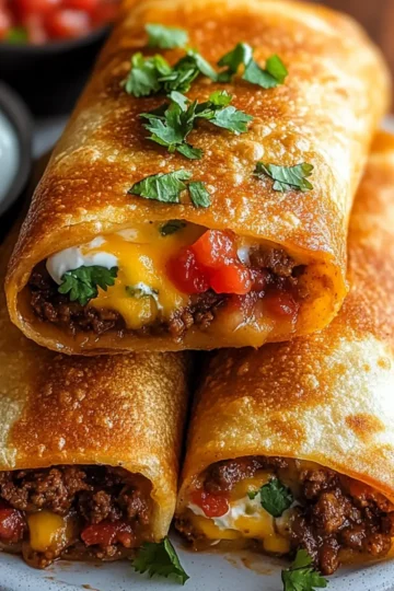 Beef and Cheese Chimichangas Recipe