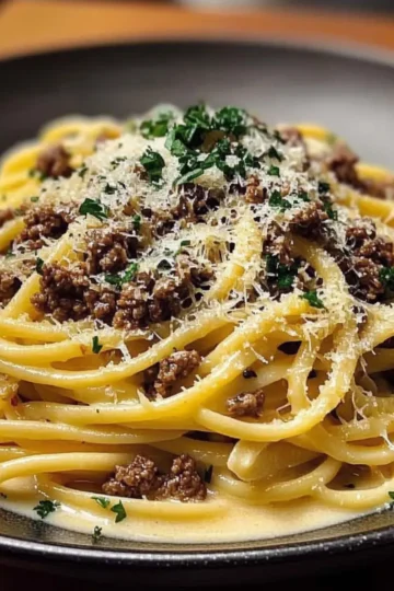 Creamy Parmesan Beef Linguine