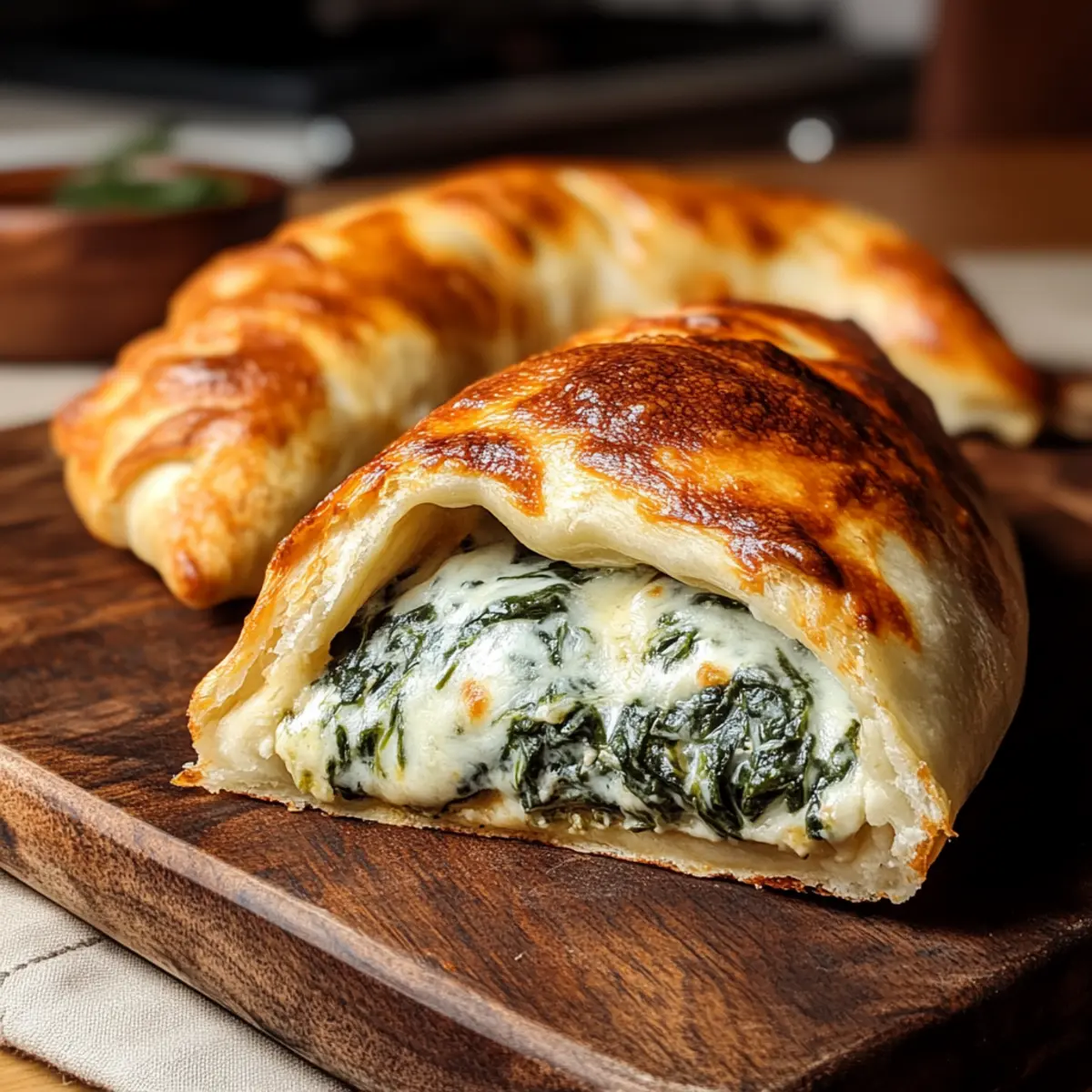 Baked Spinach & Cheese Calzone