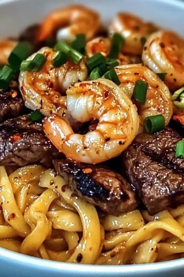 Surf and Turf Garlic Noodles Recipe