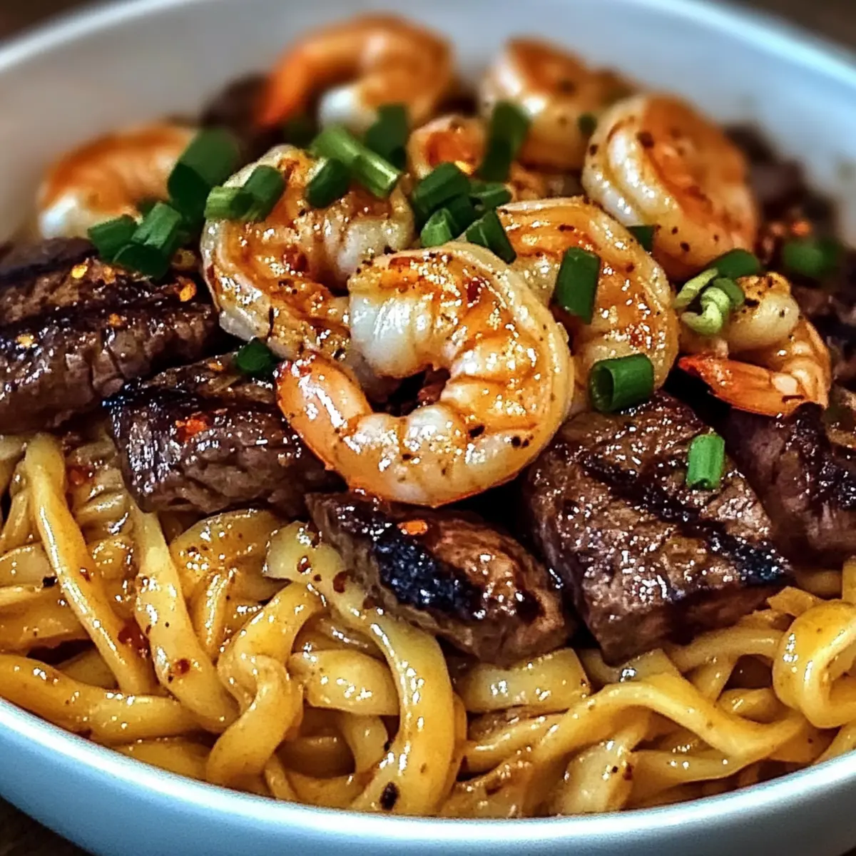 Surf and Turf Garlic Noodles Recipe