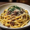 Creamy Parmesan Beef Linguine