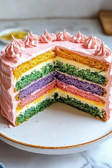 Colorful Rainbow Veggie Cake