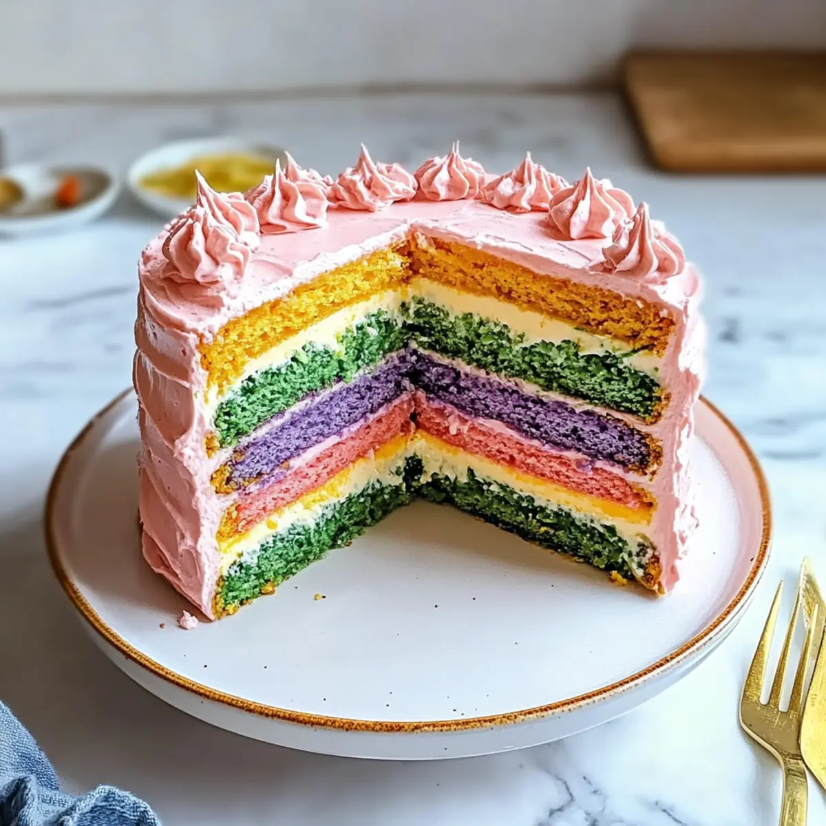 Colorful Rainbow Veggie Cake