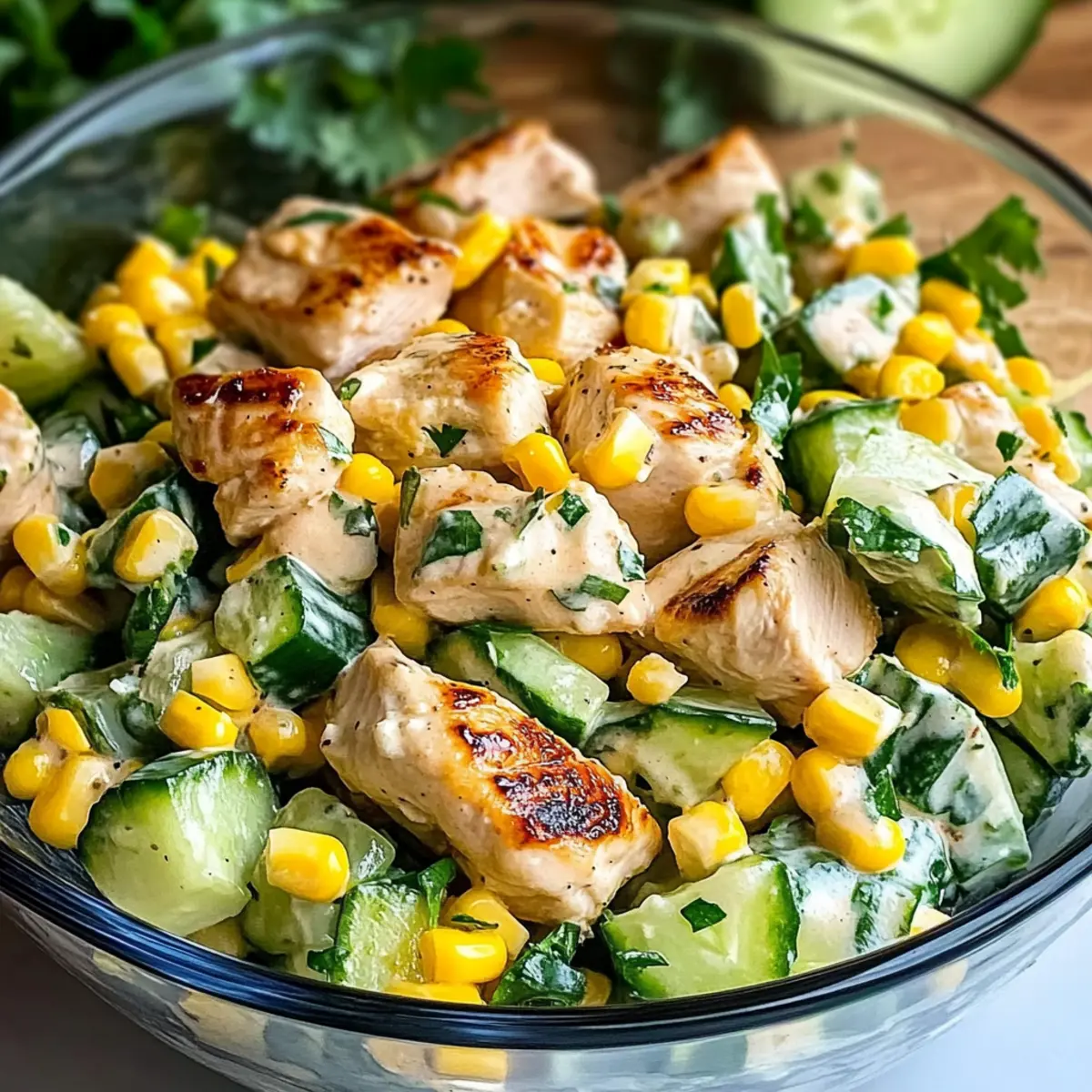 Street Corn Cucumber Chicken Salad