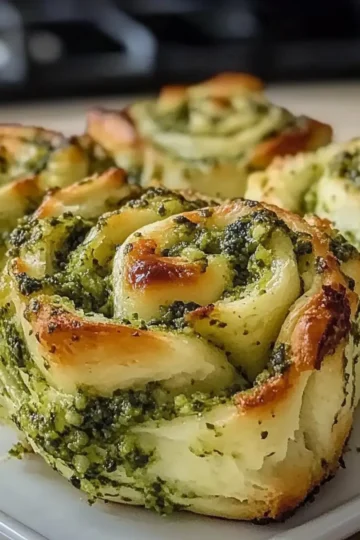 St. Patrick’s Shamrock Garlic Pesto Rolls
