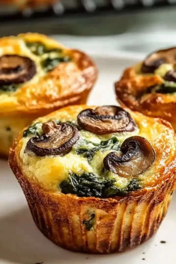 Spinach and Mushroom Quiche Muffins