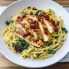Creamy Chicken Pesto Pasta with Spinach