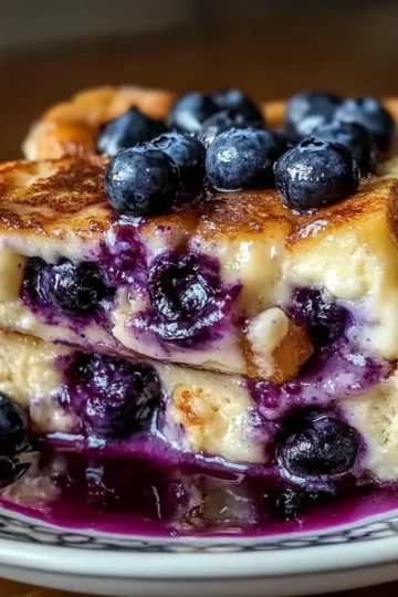 Blueberry Cream Cheese French Toast Casserole