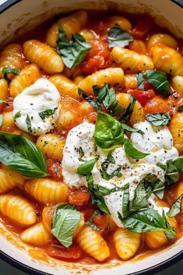 Creamy Tomato Gnocchi with Burrata