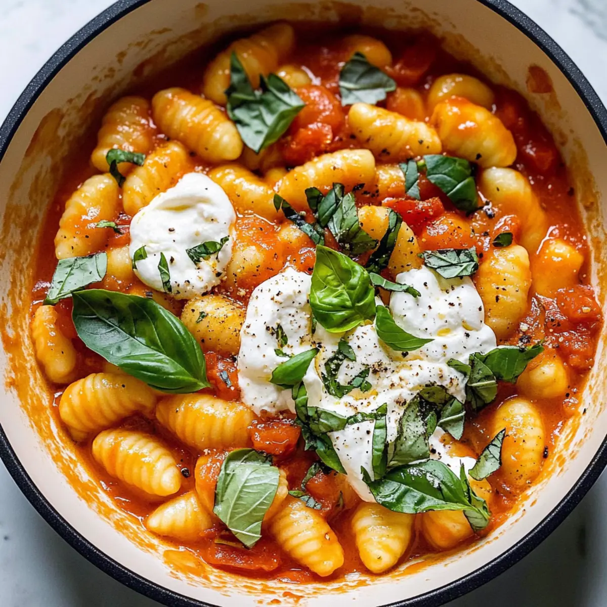 Creamy Tomato Gnocchi with Burrata