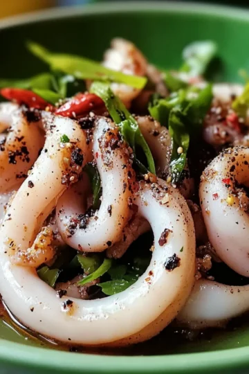 Squid with Shrimp Paste and Black Pepper