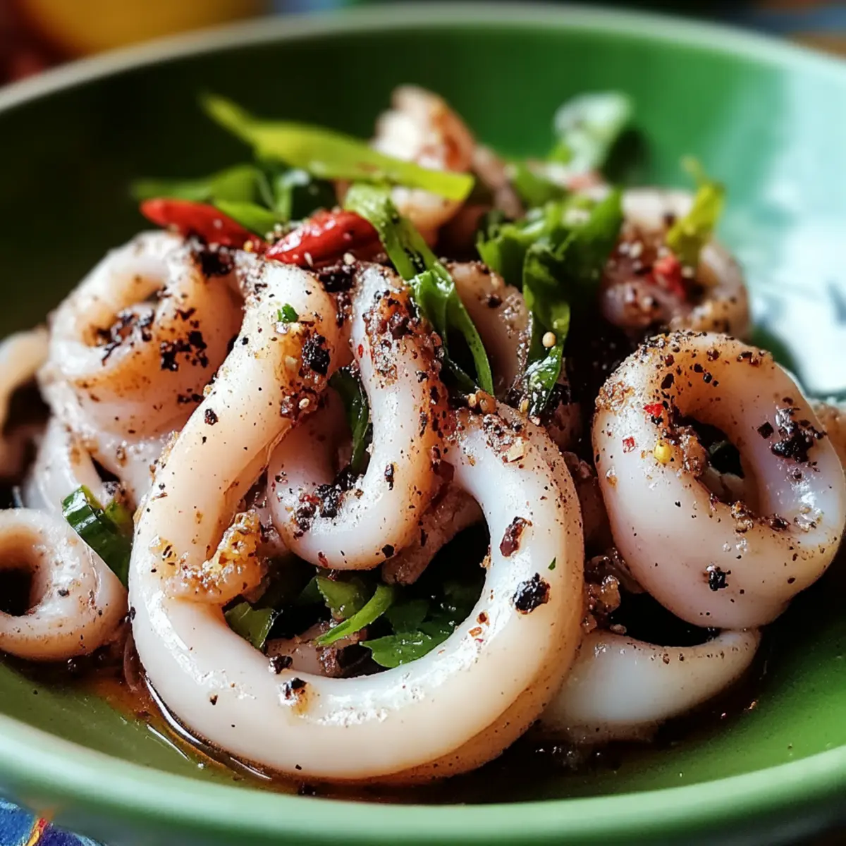 Squid with Shrimp Paste and Black Pepper